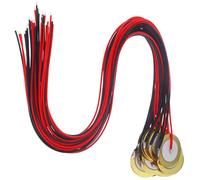 SECFOU 15pcs 27mm Piezo Disc Acoustic Pickup Transducer Contact Microphone for Guitar Drum 33cm Cable - Piezoelectric Pickup Elements for Musical Instrument Accessories