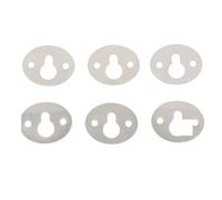 SECFOU 15pcs Silver Keyhole Shelf Brackets for Picture Frames and Photo Frames, Oval Iron Hangers Lightweight and Easy to Install for Wall Hanging Photos
