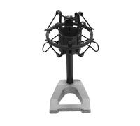 SECFOU 1pc Adjustable Microphone Stand Base Desktop Mic Holder for Podcasting Broadcasting and Recording Compatible Various Microphones Black