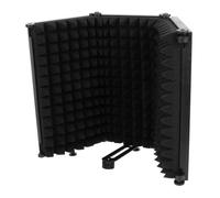 SECFOU 1pc Microphone Isolation Shield Sound Filter for Studio and Outdoor Recording Reduces Plosives and Breath Sounds Portable and Design Black