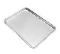 SECFOU 1pc Silver Aluminum Alloy Baking Tray Rectangular Perforated BBQ Pan Food Container for Oven Cake Pizza Non-Stick Surface Easy to Clean Practical Kitchen Bakeware