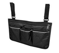 SECFOU 1pc Wheelchair Storage Bag with Multi-Pocket Design for Armrest Mounted Use Breathable Hanging Pouch for Organizing Phone Pills and Essentials Black Organizer for Mobility Aids