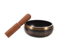 SECFOU 1set Buddhist Singing Bowl Wooden Mallet for Meditation Yoga and Relaxation Copper Bowl Reflecting Spiritual Heritage and Traditional Design