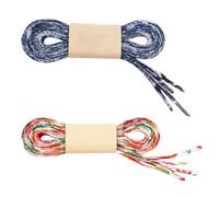 SECFOU 2 Pairs Printed Shoelaces for Skates and Sneakers, Fashion Fabric Shoe Strings with High Visibility, Practical Design in Assorted Colour, for Daily Life and Parties