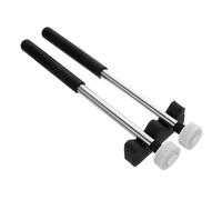 SECFOU 2 Pairs Tongue Drum Mallets with Bracket of Handheld Sticks for Percussion Instrument Felt Tips for Meditation and Yoga for Novices and Experienced Musicians Black