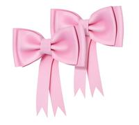 SECFOU 2 Pcs Pink Bow Cake Toppers Jumbo Eva Bowknot Decorations Princess Birthday Cake Decor for Party Celebration