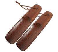 SECFOU 2 Pcs Practical Shoehorns Convenient Shoehorns Lightweight Back Elderly Shoe Accessories with Lanyard for Home Use 15.5cm Random Color