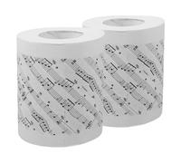SECFOU 2 Rolls Soft Toilet Paper Music Notes Pattern Tissue Creative Artistic Music Tissues Roll Gentle on The Skin Easy to Store Decorative for Unique Decor Lovers