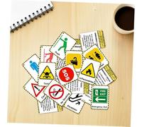 SECFOU 2 Set Road Sign Flashcards for Portable Cognitive Learning Cards Lightweight Educational Signs Recognition for Early Development
