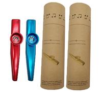 SECFOU 2 Sets Metal Kazoos Musical Instruments with Polished Surface, Easy to Store Kazoo Set for Ukulele and Children, Gift for Birthday Parties and Musical Fun