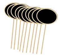 SECFOU 20pcs Oval Mini Chalkboard Signs Wooden Blackboards with Stands Garden Flower Labels Message Boards for Wedding Party Event Decoration