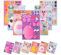 SECFOU 24 Sheets Easter Egg Stickers for DIY Paper Craft with Easy to Apply and Remove Features Creative Easter Themed Design and Fun Activities
