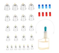 SECFOU 24pcs Vacuum Cupping Set for Cupping Therapy with Strong Adsorption Capacity and Better Vacuum Effect Abs Material Suitable for Back Massage and Muscle Relief