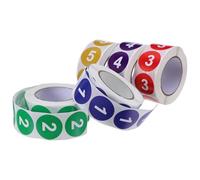 SECFOU 2500pcs Assorted Color Round Number Labels Self Adhesive Coated Paper Stickers Strong Adhesion and Removable Feature for Home, Office, and Warehouse Organization