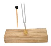 SECFOU 256hz Tuning Fork with Hammer and Wooden Base Resonance Instrument for Physics Acoustic and Experimental Sound Therapy Use