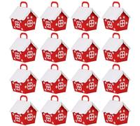 SECFOU 25pcs Christmas Candy Boxes Little Red House Design Paper Boxes for Wedding and New Year Party, Lightweight and Safe to Use Chic Storage Cases for Presents