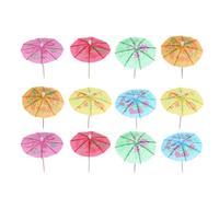 SECFOU 288pcs Colorful Cocktail Umbrella Picks with Mixed Colors, 144pcs X 2 Boxes Small Umbrella Cocktail Picks for Beverage Adornments, Cake Toppers and Fruit Decorations Random Color