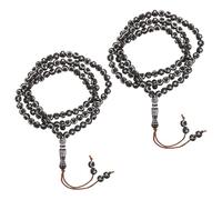 SECFOU 2pack Islamic Rosary Acrylic Tasbih Bracelet Bead Prayer Necklace Arabic Dhikr Beads for Meditation Muslim Jewelry for Men and Women