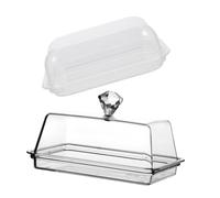 SECFOU 2Pcs Acrylic Covered Butter Dish Set with Small and Medium Butter Boxes Household for Kitchen and Dining Table Storage