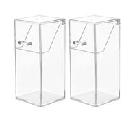 SECFOU 2pcs Acrylic Pencil Storage Box with Lid, Desktop Storage Rack for Student Stationery and Household Use, Large-capacity Multifunctional Organizer with Nordic Style Design