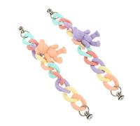 SECFOU 2pcs Acrylic Phone Case Chains with Bear Charms Cellphone Case Lanyards for Women Handheld Wrist Strap Accessories for DIY Style and Use