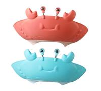 SECFOU 2pcs Adjustable Silicone Hair Wash Hat Crab Shape Shampoo Caps with Ear Protection for Bath Fun and Safe Hair Washing