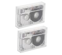 SECFOU 2pcs Audio Cassette Voice Recording Cassette Tape Compact Portable Plastic Blank Tapes for Audio 60 Minute Capacity for Language Courses and Jazz Music