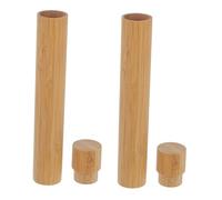 SECFOU 2pcs Bamboo Poster Carrier Tubes with Caps Protective Sealed Cylinder for Mailing and Storing Paintings Documents Certificates Lightweight Portable Artwork Transport Holder