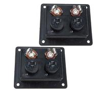 SECFOU 2pcs Black Speaker Terminal Plate 80×90mm Square Speaker Wire Connector for Subwoofer Box Binding Post Cup Home and Car Audio
