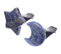 SECFOU 2pcs Car Dashboard Decorations for Women Blue Crystal Moon and Star Vent Clips with Easy Installation and Color Stylish Car Accessory for Office