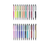 SECFOU 2pcs Crystal Pen Stylus Multifunctional Stylish Bling Slim Crystal Diamond Stylus and Ink Ballpoint Pen for Capacitive Touch Screen Device