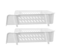SECFOU 2pcs Desktop Storage Rack with Compartments, White Pp Document Organiser for Office and Home, Modern and Simple Style to Keep Files and Sundries Neatly Organised