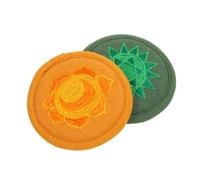 SECFOU 2pcs Embroidered Sound Bowl Cushions Small 10cm Round Tibetan Meditation Mats Religious Buddhist Singing Bowl Pads for Yoga and Ritual Use
