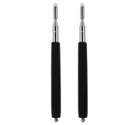 SECFOU 2pcs Extendable Stainless Steel Hand Pointers for Classroom Teaching, Black Telescopic Whiteboard Presenter Sticks with Long Handle for Educators and Lecturers