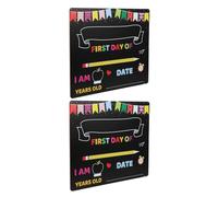 SECFOU 2Pcs First and Last Day of School Chalkboard Signs Reusable Mini Blackboard for School Photos and Memory Messages Kindergarten Board