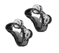 SECFOU 2Pcs Foot Tambourine Percussion Instrument for Music Enlightenment with Double Row Design Develops Listening and Rhythm Skills for Fun and Learning