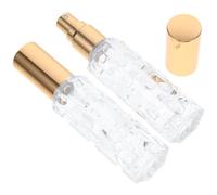 SECFOU 2pcs Glass Bitters Bottle Set Refillable Spray Bottles for Cocktails and Bitters with Elegant Golden Design, Sl lass Material for Bars and Restaurants