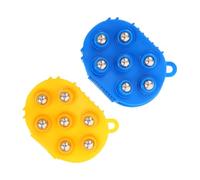 SECFOU 2pcs Handheld Roller Ball Massage Gloves with 7 Balls, Oval PVC Body Massage Brush for Meridian Stimulation and Blood Flow Improvement for All Ages at Home