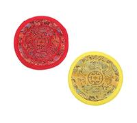 SECFOU 2pcs Handmade Buddha Singing Bowl Cushions Durable Nepalese Cloth Mat for Meditation Non-slip Sound Bowl Pad Accessories for Buddhist Practices