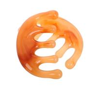 SECFOU 2Pcs Japanese Resin Scalp Massage Tool Gua Sha Hair Comb Head Scratcher for Head Spa and Scalp Treatment, Large Brown Five-Tooth Semi-Circle Massage Comb for Relaxation and Hair