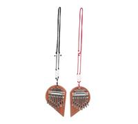 SECFOU 2pcs Kalimba Thumb Piano Portable Beginner Musical Instrument for Easy Melody Playing Sound for Boys and Girls and Adults Heart-shaped Design