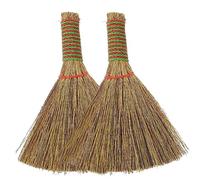 SECFOU 2pcs Kitchen Cleaning Broom Asian Straw Broom Grass Broom Home Cleaning Broom Corn Whisk Broom Whisk Broom Small Straw Broom Chinese Brooms Broom Indoor Furniture Broom Miscanthus