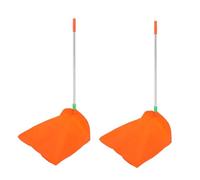 SECFOU 2pcs Lightweight Aluminum Long Handled Dustpan Windproof Outdoor Cleaning Tool for Courtyard Garage Home Kitchen Office Secure Waste Collection