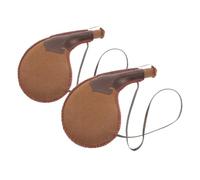 SECFOU 2pcs Lightweight Pu Leather Bota Bags Traditional Water Canteens for Wine and Water for Outdoor Activities Like Camping and Hiking Unique Cultural Design