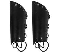 SECFOU 2pcs Medieval Pu Leather Bracers for Men, Intricately Embossed Vintage Arm Guards, and Resistant to Wear and Tear, for Renaissance Fairs and Stage Performances