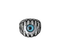 SECFOU 2pcs Men's Evil Devil Eye Rings Gothic Biker Style Copper Material with Smooth Inner Surface and Polished Edge for Halloween and Birthday