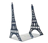 SECFOU 2Pcs Metal Bookends Tower Shape with Non-slip Pads Book Holders for Organizing Books Documents Magazines Desk and Shelves Elegant Decorative Stands for Home Office