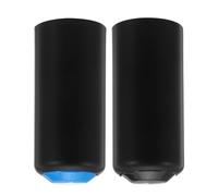 SECFOU 2pcs Microphone Battery Covers Plastic Handle Caps for Wireless Microphones Compatible PGX2 SLX2 PG58 BETA58, Black and Mic Protector Sleeves for Battery Replacement and Dust