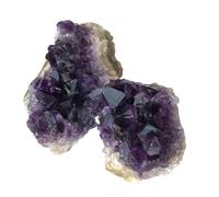 SECFOU 2pcs Natural Crystal Ornament Purple Amethyst Cluster Beautiful Luster for Handmade Crafts and Elegant Home Décor, Suitable as Flowerpot Stone Or Collection