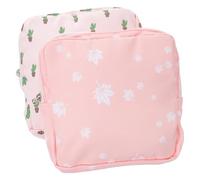 SECFOU 2pcs Portable Sanitary Napkin Storage Bag for Girls Menstrual Pad Pouch Multi-Function Period Pouch for Travel Coin and Card Organizer Maple Leaf Cactus